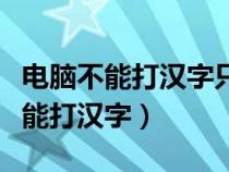 电脑不能打汉字只出拼音按什么切换（电脑不能打汉字）