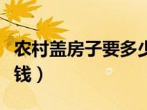 农村盖房子要多少钱一层（农村盖房子要多少钱）