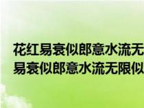 花红易衰似郎意水流无限似侬愁这一句的含义是什么（花红易衰似郎意水流无限似侬愁）