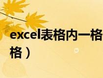 excel表格内一格分多格（excel表格一格分多格）