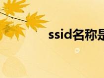 ssid名称是什么意思（ssid）