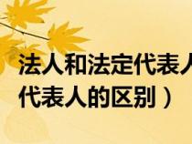 法人和法定代表人的区别在哪里（法人和法定代表人的区别）