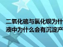 二氧化硫与氯化钡为什么不出沉淀（二氧化硫通入氯化钡溶液中为什么会有沉淀产生）