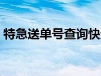 特急送单号查询快递单号（特急送单号查询）