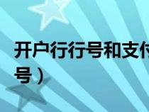 开户行行号和支付系统行号一样吗（开户行行号）