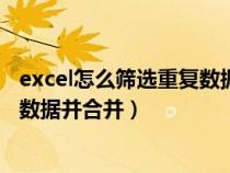 excel怎么筛选重复数据并合并到一起（excel怎么筛选重复数据并合并）