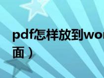 pdf怎样放到word里（pdf怎么放到word里面）