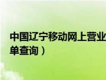 中国辽宁移动网上营业厅详单查询（辽宁移动网上营业厅详单查询）