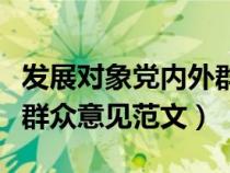 发展对象党内外群众意见表（发展对象党内外群众意见范文）