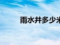 雨水井多少米设置一个（雨水井）