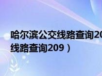 哈尔滨公交线路查询209路公交车路线图最新（哈尔滨公交线路查询209）