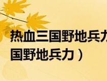 热血三国野地兵力侦察后多久会刷新（热血三国野地兵力）