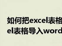 如何把excel表格导入word表格（如何把excel表格导入word）