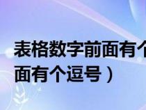 表格数字前面有个逗号怎么去掉（表格数字前面有个逗号）