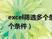 excel筛选多个条件多个结果（excel筛选多个条件）