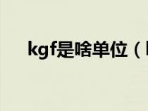 kgf是啥单位（kgf是什么单位转化kg）