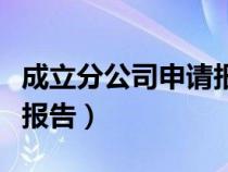 成立分公司申请报告怎么写（成立分公司申请报告）