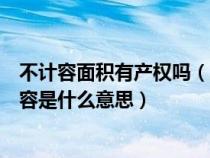 不计容面积有产权吗（房地产中别人说什么面积计容和不计容是什么意思）