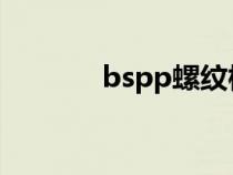 bspp螺纹标准对照表（bsp）