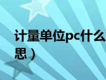 计量单位pc什么意思啊（计量单位pc什么意思）