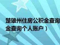 楚雄州住房公积金查询个人账户查询窗口（楚雄州住房公积金查询个人账户）