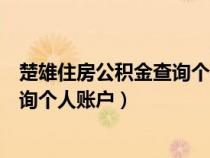 楚雄住房公积金查询个人账户余额多少（楚雄住房公积金查询个人账户）