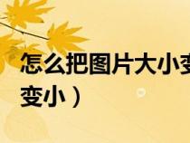 怎么把图片大小变小到20k（怎么把图片大小变小）