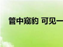 管中窥豹 可见一斑（可见一斑什么意思）