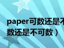 paper可数还是不可数名词是什么（paper可数还是不可数）