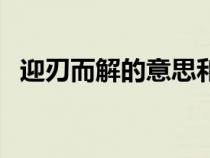 迎刃而解的意思和启示（迎刃而解的意思）