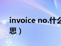 invoice no.什么意思中文（invoice什么意思）