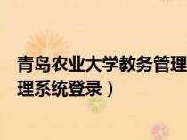 青岛农业大学教务管理系统登录官网（青岛农业大学教务管理系统登录）