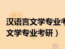 汉语言文学专业考研可以考哪些专业（汉语言文学专业考研）