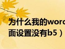 为什么我的word没有b5页面大小（word页面设置没有b5）