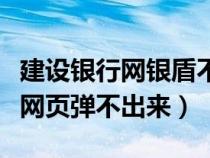 建设银行网银盾不弹出网页（建行网银盾插上网页弹不出来）