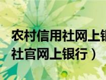 农村信用社网上银行app官方下载（农村信用社官网上银行）