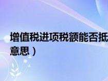 增值税进项税额能否抵扣（进项税额增值税可以抵扣是什么意思）