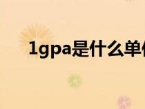 1gpa是什么单位（1gpm是什么单位）