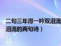 二句三年得一吟双泪流的两句诗是独行（二句三年得一吟双泪流的两句诗）