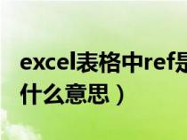 excel表格中ref是什么意思（excel表格ref是什么意思）