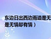 东边日出西边雨道是无情却有情的音乐（东边日出西边雨道是无情却有情）