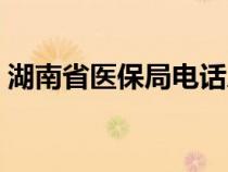 湖南省医保局电话人工服务（湖南省医保局）