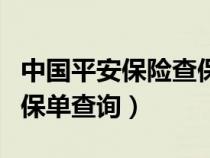 中国平安保险查保单查询（中国平安保险公司保单查询）