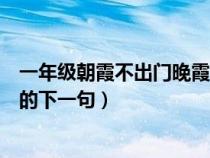 一年级朝霞不出门晚霞行千里原文（朝霞不出门晚霞行千里的下一句）