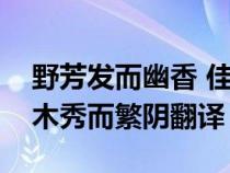 野芳发而幽香 佳木秀而繁（野芳发而幽香佳木秀而繁阴翻译）