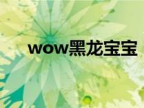 wow黑龙宝宝（黑龙宝宝哪里掉率高）