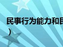 民事行为能力和民事权利能力（民事行为能力）