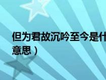 但为君故沉吟至今是什么意思?（但为君故沉吟至今是什么意思）