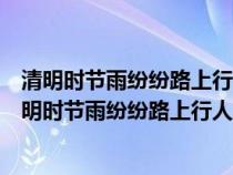 清明时节雨纷纷路上行人欲断魂的意思是什么的短视频（清明时节雨纷纷路上行人欲断魂的意思）