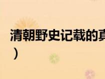 清朝野史记载的真实历史在线阅读（清朝野史）